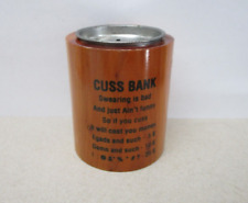 VINTAGE WOODEN CUSS BANK SWEARING IS BAD IT WILL COST YOU MONEY picture