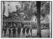 77th Division Band plays,General Alexander,instruments,troops,soldiers,France picture