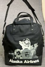 Vintage 1970s Vinyl Alaska Airlines Employee Promo Vinyl Luggage Carry On Bag picture