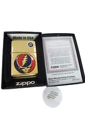 The Grateful Dead Steal Your Face Zippo Lighter Jerry Garcia - High Polish Brass picture