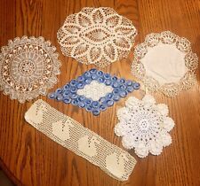 VTG Handcrafted Various Lace Doilies Lot Of 6 Cottage Granny Core  picture