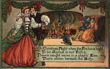 Nister No. 2630 Christmas Night Elizabethan Scene c1910 Vintage Postcard picture