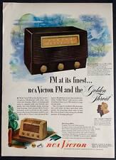 Vintage 1949 RCA Victor FM Radio Print Ad picture