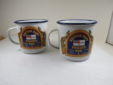 Pusser's Rum British Navy  TWO ENAMEL METAL/TIN MUG CUP - Good To The Last Drop picture