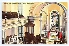 Postcard Interior View St. John's Lutheran Church Charleston South Carolina picture