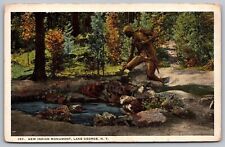 Lake George New York New Native American Monument Scenic WB UNP Postcard picture