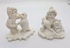 Vtg 1994 Snow Buddies Figurine Snow Child w/ Seal Friends White Avery Creations picture
