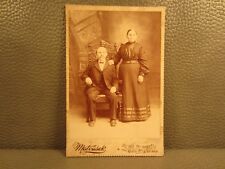 Victorian Antique Cabinet Card Photo an Older Married Couple picture