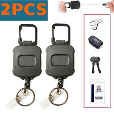 2 Pack Retractable Key Chain Reel Holder Heavy Duty Cord Carabiner Key Holder picture