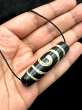 Unique Genuine Ancient Natural Indo Tibetan Falun Fortune Agate Dzi Old Bead picture