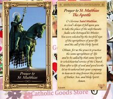 St. Matthias with Prayer to Saint Matthias the Apostle - Paperstock Holy Card picture