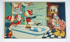 Vtg 1940s 50s Walt Disney Postcard Donald Duck Skate Sweden Forlag E.O. & CO picture
