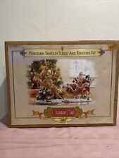 2003 Santa and Reindeer Set Porcelain Grandeur Noel Collector's Edition with Box picture