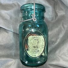 Vtg Ball Ideal Blue Mason Bicentennial Quart Jar 1776-1976 Eagle Wire Bale A9 picture