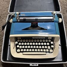 Vintage Royal BLUE Portable Manual Typewriter w Case / Custom III picture