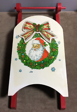 Vintage Wooden Country Christmas Santa Sleigh Sled Tabletop Mantel Decor 13