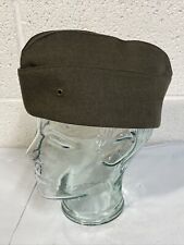 1950’s US Marines USMC Green Hat Cap Garrison Overseas 7 Wool Serge Lid Cutter picture