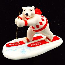 Coca-Cola 1995 Polar Bear Skiing Figurine 157953L Enesco 4”T picture