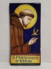 St. Francis of Assisi Tile S. Volpi Deruta Italy Hand-Painted Ceramic Catholic picture