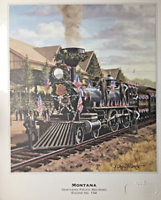 Vintage MONTANA Northern Pacific Railroad  Engine No. 154 8x10 Art Print picture