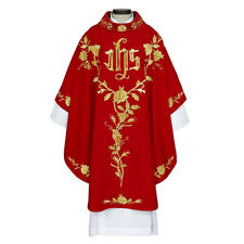 Gothic Style Cowl Collar Chasuble Lugano Collection Vestment 51 In x 59 In Red picture