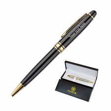 Personalized Pen, Elegant Engraved Pen. Luxury Customized Black and Gold Pen picture