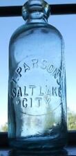 T. Parsons - Salt Lake City, Utah - Soda Water Bottle - Hutchinson Top picture
