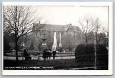 Victoria Park & R.C. Cathedral Southsea England Portsmouth Postcard RPPC picture