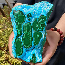 6.04LB Natural Chrysocolla/Malachite transparent cluster rough mineral sample picture