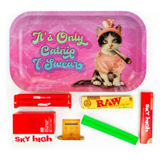 Metal Rolling Tray Catnip Combo Bundle Kit RAW, SKY HIGH Gift Pack Set #24 King picture