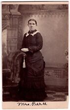 CIRCA 1880s CABINET CARD N.E. PIERCE WOMEN IN BLACK DRESS NAMED WAVERLY IOWA picture