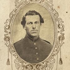 Antique CDV Photograph Handsome Man Civil War Soldier Possible ID Signature picture