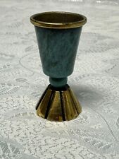 Vintage Jewish Brass Mini Travel Candlestick, 2 1/4” High picture