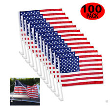 100pcs US AMERICA Car Flag Patriotic Car Truck Window Clip Flag 17x12