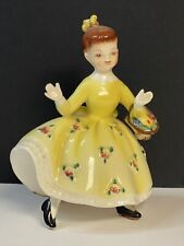 Orion Victorian Girl in Yellow Dress Porcelain Figurine Japan picture