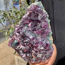 3.24LB Natural purple cubic Fluorite Crystal Cluster mineral sample picture