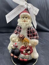 Waterford Holiday Heirlooms Glass Plaid Santa Christmas Ornament 7