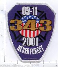 New York - 9-11-01 WTC Never Forget  NY Fire Dept Patch 343 WTC 9-11 picture