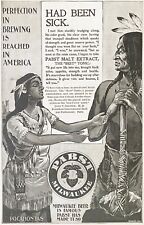 Antique 1897 PABST Vtg Beer Print Ad~Pocahontas&Indian Brave Native American Art picture