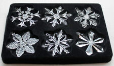 Clear Glass SNOWFLAKES - Each SF is unique - Christmas Holiday Ornaments, 6 Qty picture