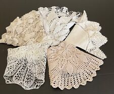 VTG Lot of 5 Beautiful Doilies in Shades of White / Off White / Cream* See pics picture