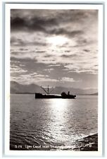 c1940's Lynn Canal Ship Scene Near Skagway Alaska AK RPPC Photo Vintage Postcard picture