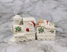 Lenox Salt Pepper Shakers Christmas Holiday North Pole Express Set Santa Train picture