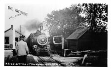 F77/ Waterloo Loco New Hampshire RPPC Postcard c1950s Railroad Depot 13 picture