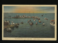 New York Hand Colored Postcard Ocean Beach Fire Island Yacht Races Dock picture