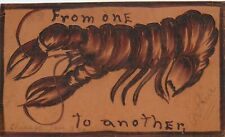 1906 Leather Rebus Art Postcard; From one (Lobster) to Another, Unposted picture