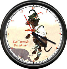 Dancing Dachshund German Wiener Dog Leather Lederhosen Costume Sign Wall Clock picture