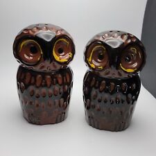 Vintage Large Redware Stovetop Shakers Owls Kitchy picture