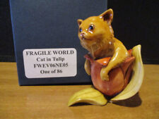 Harmony Kingdom MPs Fragile World Cat in Tulip MarbleResin Figurine FREE US SHIP picture