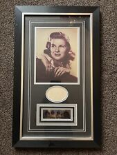 BARBARA BEL GEDDES (US) 25 x15  FRAMED SIGNED CARD  & PICTURE ON A METAL PLAQUE. picture